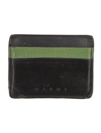Pre-owned Marni Leather Colorblock Pattern Wallet In Multi