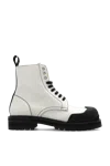 Marni Leather Combat Boots With Contrasting Seams
