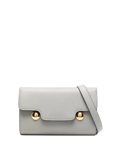 Marni Leather Cossbody Bag In Gray