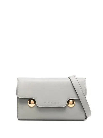 Marni Leather Cossbody Bag In Gray