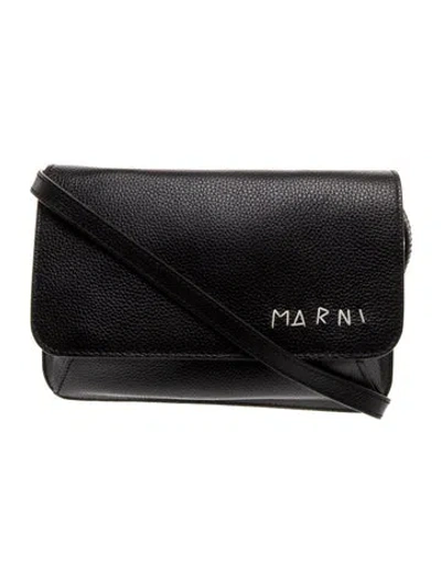 Pre-owned Marni Leather Crossbody Bag In Black