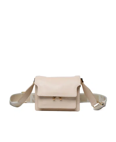 Marni Leather Crossbody Bag In Nude