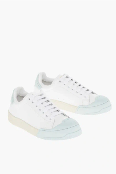 MARNI LEATHER DADA BUMPER LACE-UP SNEAKERS