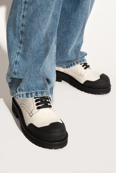 Marni Off-white Dada Army Derbys In 00w03 Stone White