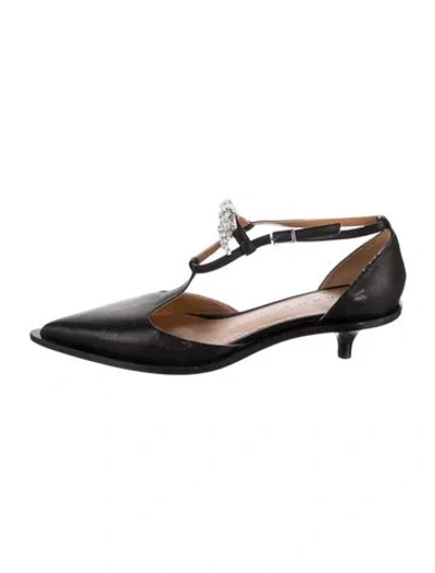 Pre-owned Marni Leather D'orsay Flats In Black
