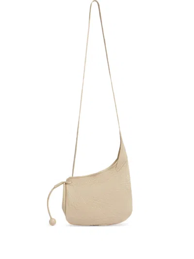 Marni Leather Drawcord Crossbody Bag In Neutral