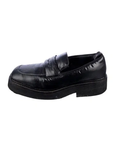 Pre-owned Marni Leather Dress Loafers In Black