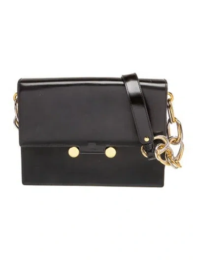 Pre-owned Marni Leather Evening Bag In Black