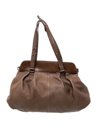 Pre-owned Marni Leather Evening Bag In Brown