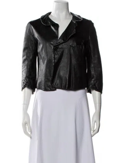 Pre-owned Marni Leather Evening Jacket In Black