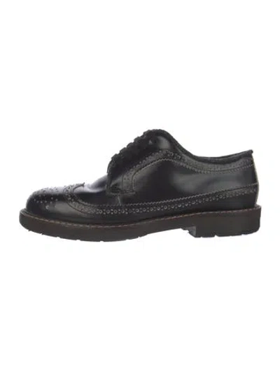 Pre-owned Marni Leather Eyelet Trim Oxfords In Multi