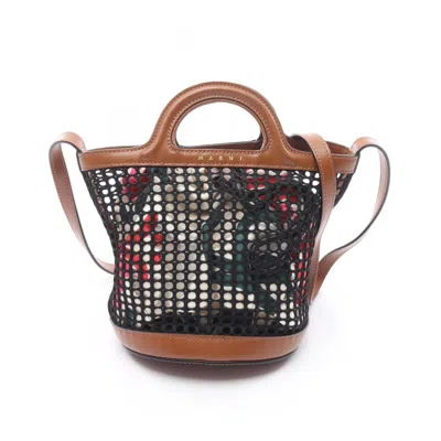 Pre-owned Marni Leather Fabric Basket Handbag () In Multi