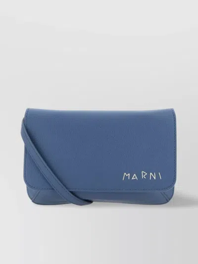 Marni Flap Trunk Shoulder Bag With In Blue