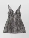 Marni Washed Leather Mini Flared Dress