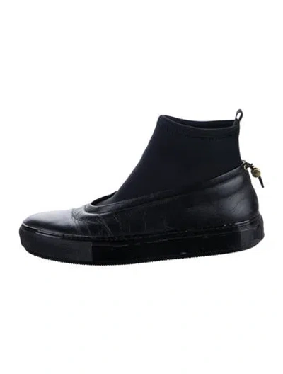 Pre-owned Marni Leather Flats In Black