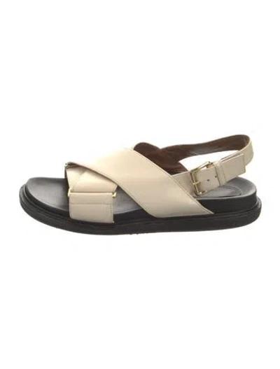 Pre-owned Marni Leather Flats In Neutral