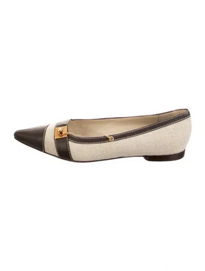 Pre-owned Marni Leather Flats W/ Tags In Neutrals