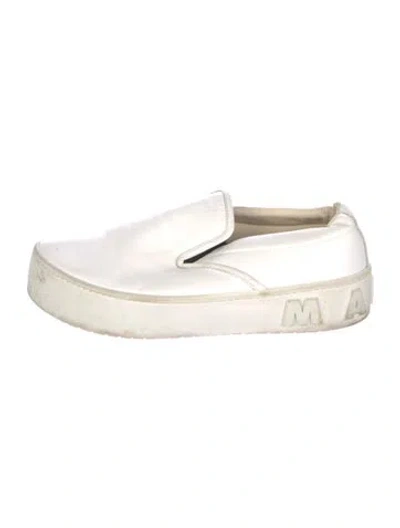 Pre-owned Marni Leather Flats In White