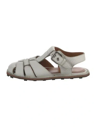 Pre-owned Marni Leather Flats In White