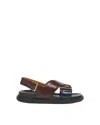 Marni Leather Fussbet Sandal In Brown