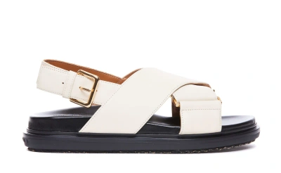 Marni Leather Fussbet In White