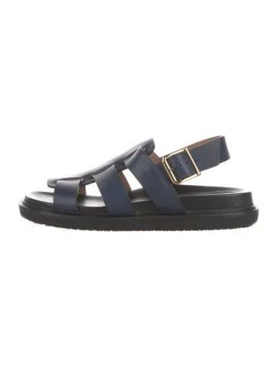 Pre-owned Marni Leather Gladiator Sandals In Black