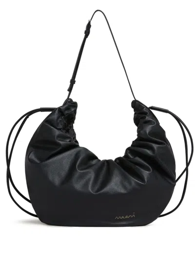 Marni Leather Shoulder Bag In Black