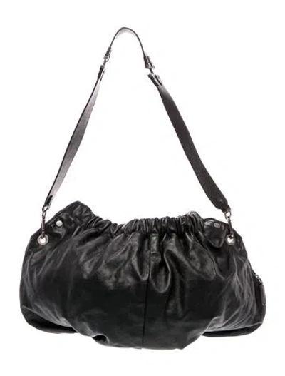 Pre-owned Marni Leather Hobo In Black