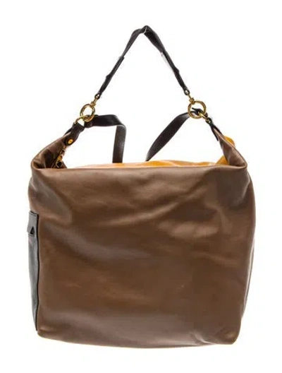 Pre-owned Marni Leather Hobo In Brown