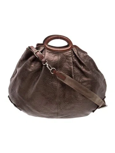 Pre-owned Marni Leather Hobo In Brown