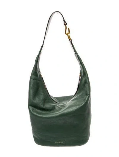 Pre-owned Marni Leather Hobo In Green