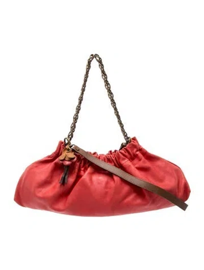 Pre-owned Marni Leather Hobo In Red