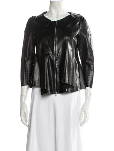 Pre-owned Marni Leather Jacket In Black