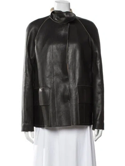 Pre-owned Marni Leather Jacket In Black
