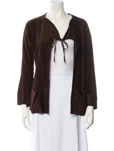 Pre-owned Marni Leather Jacket In Brown