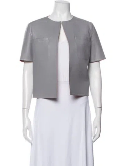 Pre-owned Marni Leather Jacket In Grey