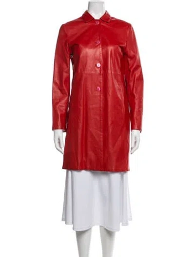 Pre-owned Marni Leather Jacket In Red