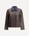 Marni Leather Jacket With A Shearling Collar In Brown