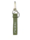 Marni Leather Keyring In Green