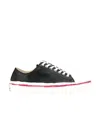 Marni Leather Lace-up Sneakers In Black