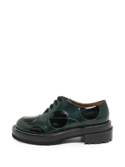 Pre-owned Marni Leather Lace-up Oxford Shoes In Green
