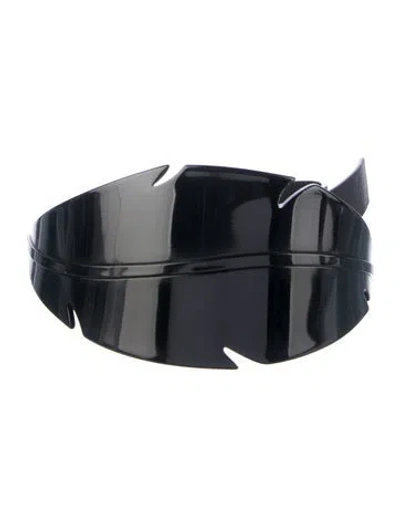 Pre-owned Marni Leather Lasercut Accents Belt In Black