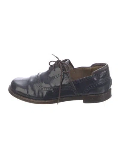 Pre-owned Marni Leather Lasercut Accents Oxfords In Blue