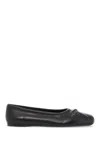 Marni Leather Little Bow Ballerina In Metallico