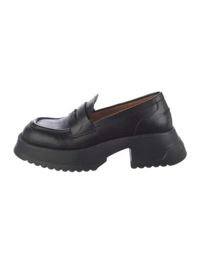 Pre-owned Marni Leather Loafers In Black