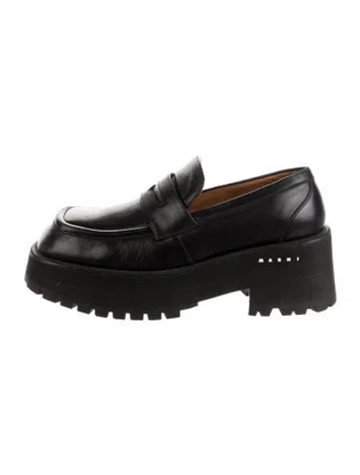 Pre-owned Marni Leather Loafers In Black