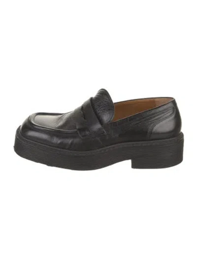 Pre-owned Marni Leather Loafers In Black