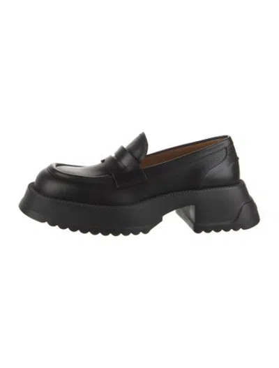 Pre-owned Marni Leather Loafers In Black