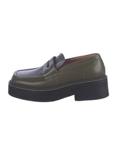 Pre-owned Marni Leather Loafers In Blue
