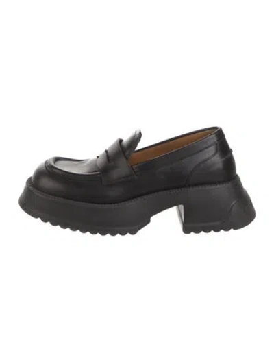 Pre-owned Marni Leather Loafers In Green
